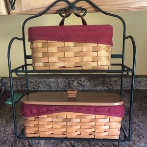 Longaberger baskets and wrought iron
